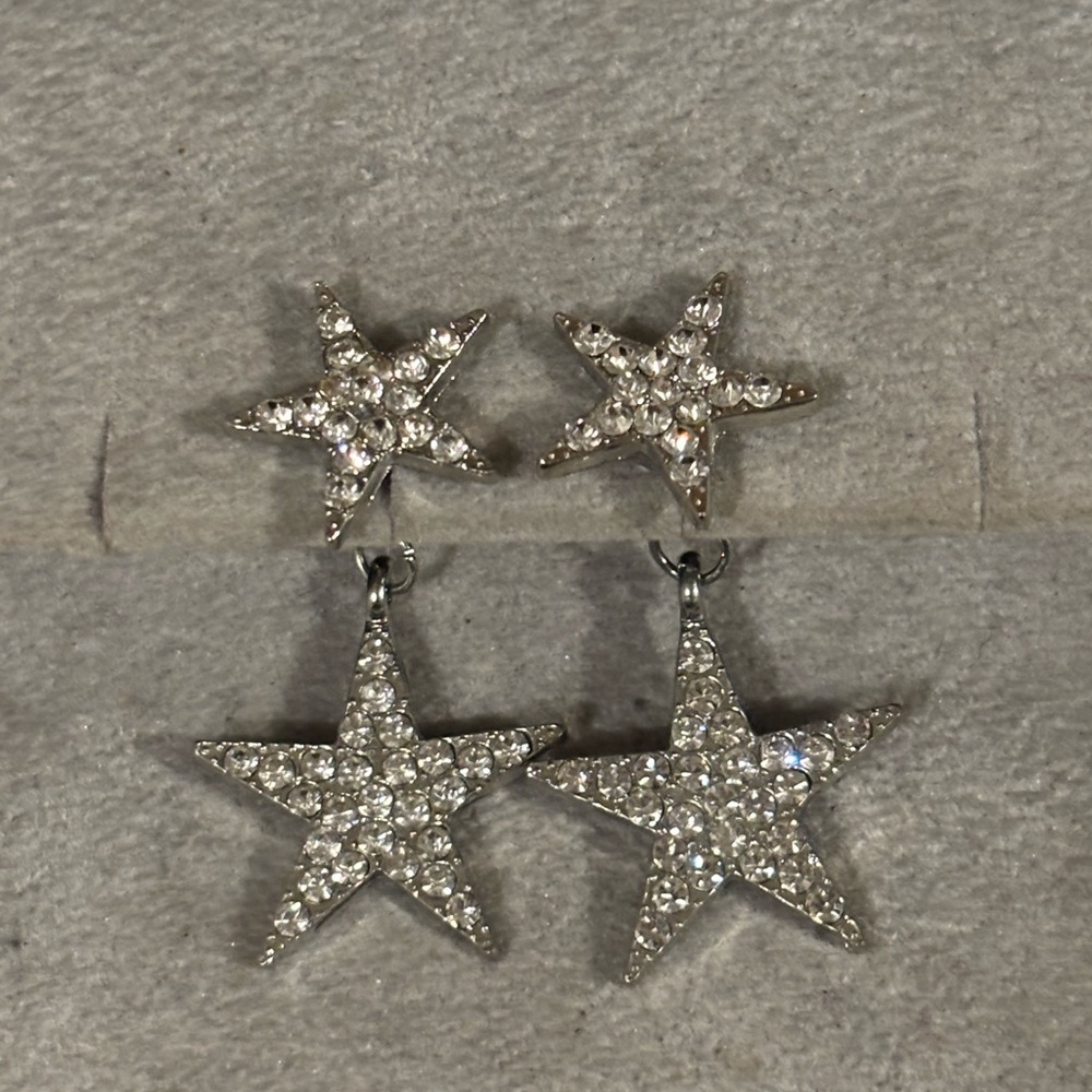 Star Rhinestone Dangle Earrings